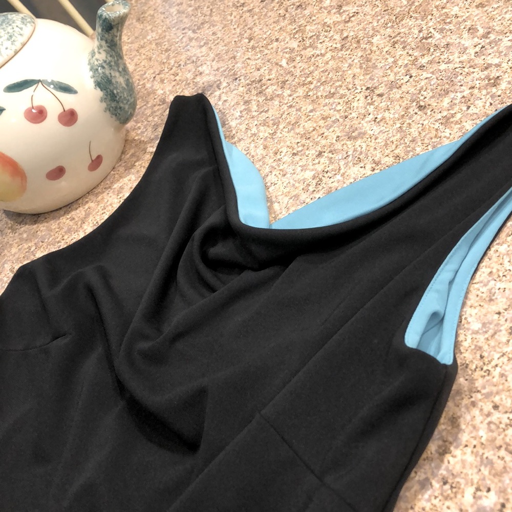 Express Black Dress with Blue Lining on Top 5/6